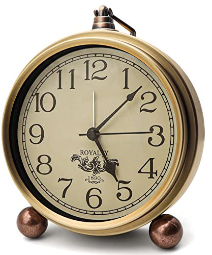 Maxspace Wecker Analog Ohne Ticken,Retro Wecker Batteriebetriebe Laut für Tiefschläfer,Wecker Ohne Strahlung für Schlafzimmer Wohnzimmer (Arabien)