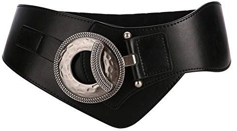 SYMOL Stretchgürtel Elastischer Gürtel Damen Taillengürtel Damen Breit 6mm Ledergürtel Große Taille 65cm-160cm Schwarz Rot Mode Frau Kleidgürtel Dehnbarergürtel.(Schwarz,90cm(Passt Taille 85cm-105cm))