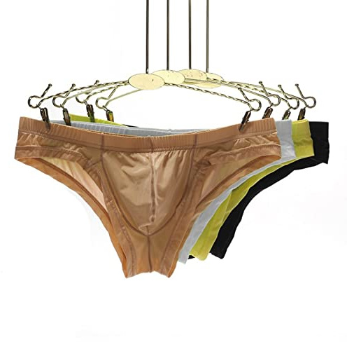 Faringoto Culotte transparente en soie glacée pour homme - Taille basse - Respirante, XL