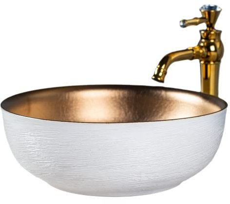 Keramik Arbeitsplatte Waschbecken für Bad Kunst jingdezhen einzigartige Handwerk weiß gold lavabo mit für Eitelkeit oben