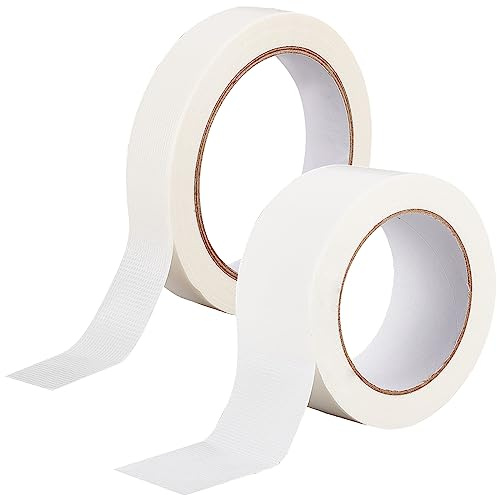 GORGECRAFT 40 m tygbindande tejp, halkfritt, självhäftande polyetylenrulle, icke-reflekterande, vit, gångjärn, säkert arkivband, för gamla böcker
