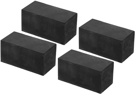 PATIKIL Almohadillas de Goma Antivibración 4 Unidades Almohadillas de Aislamiento de Vibración Cuadradas de 3.94 x 1.97 x 2 para HVAC Compresor de Aire Lavadora Negro