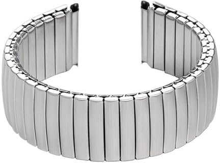 THBGTCNQ Elastisches Armband 12 mm 14 mm 16 mm 18 mm 20 mm 22 mm Edelstahl-Uhrenarmband Herren Damen Stretch-Armband-Zubehör(Silver,14mm)