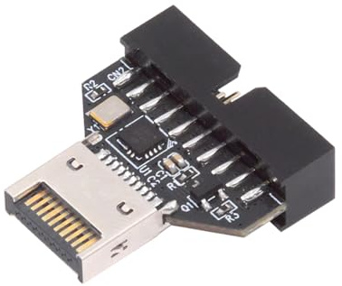 NFHK USB 3.2 Type E Front Panel Header Male to USB 3.0 19Pin Female 10Gbps Mainboard Header Extension Adapter with HUB Chipset