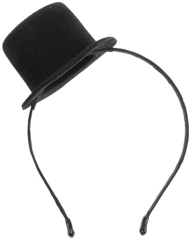 LOGOFUN Vintage Mini Cowboy Top Hat Hair Band 1920s Inspired Costume Accessory for Unisex Parties Carnivals Cosplay Weddings Black
