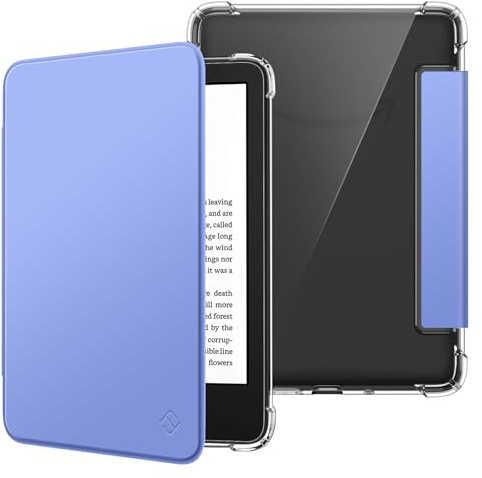 FINTIE Étui pour 6 Kindle (11e Génération, Modèle 2024/2022) | Étui Transparent en TPU Souple Housse Veille/Réveil Automatique, Bleu Outremer