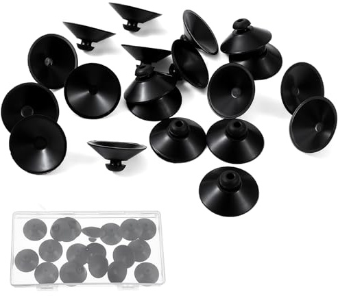 Classicseali 20PCS Fish Tank Suction Cups,28mm Rubber Suction Cups for Aquarium,Fishes Tank Suctions Cup,Suitable for Fish Tanks Pump Aeration Device, Overhead Line Pipe Finishing Decoration, Black