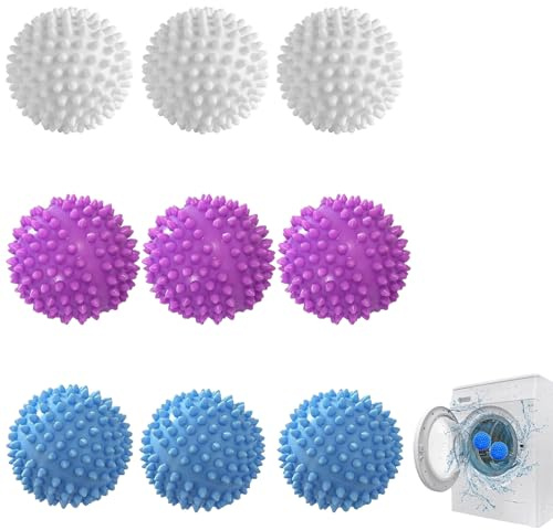 9 bolas de secado para secadora de ropa, bolas de secador, bolas de lavado, bolas de lavado para chaquetas de plumón, bolas de secado reutilizables, bolas de lavado para lavadora