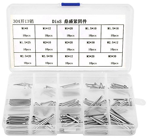 Kit d'Assortiment de Goupilles Fendues en Acier Inoxydable 304, 150 Pièces pour la Réparation de Petits Moteurs