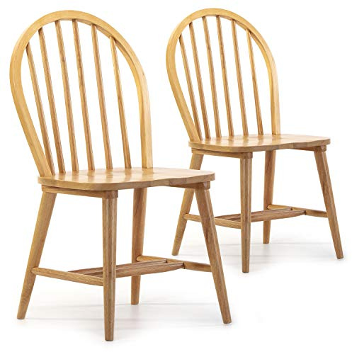 VS Venta-stock Pack 2 sillas Clarck Color Roble, Madera Maciza, 48 cm (Largo) 48 cm (Profundo) 92 cm (Alto)