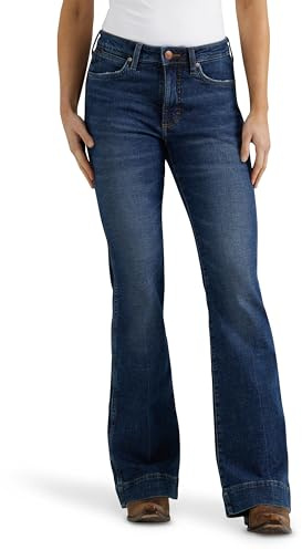 Wrangler Damer retro högmidja byxor gröna jeans, Sara, 32 SE