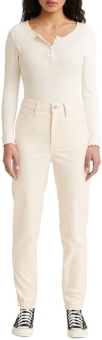 Levi's Hög midja mamma jeans dam, White Smoke Corduroy, 31W / 29L
