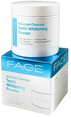 Face London Teeth Whitening Activated Charcoal Powder 60g with Zero Sensitivity & Enamel Friendly for Teeth Stain Removal, Polish Teeth | Teeth Whitening Powder | Teeth Whitener