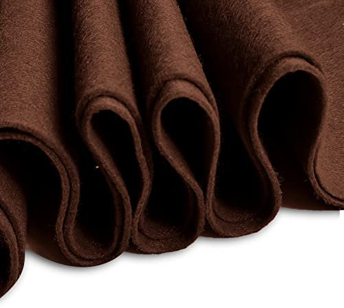 Jtnohx Filz, 1,4 mm Dicker Bastelfilz, 90x90cm Filzstoff, Weicher Farbe Filz zum Basteln (Braun)