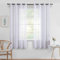 MIULEE Gardinen Kurz mit Ösen Transparente Optik Gardine Ösenvorhang Ösenschal Transparent Durchsichtig Vorhang Kurz für Schlafzimmer Wohnzimmer 140x137 cm (B x H) 2er Set Weiß