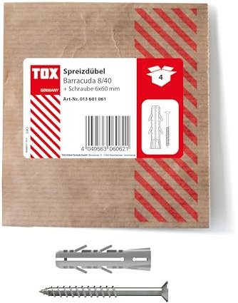 TOX 013601061 Taco de expansión Barracuda, Gray, 8x40 mm