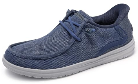 Skechers Hombre Melson Coronado Slip-In ENTRENADOR, Denim Canvas, 41.5 EU