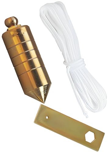 Bricoloco Plomada de albañil de acero zincado con cuerda de nylon para trabajos de construcción, metalurgia, carpintería. Pletina de hierro (2000, Gramos)