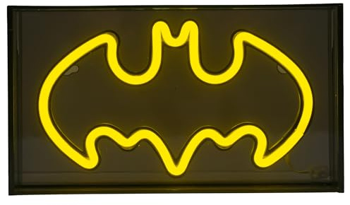 DC Comics Batman Logo Acrylic Light Up Neon Sign for Wall or Table, 9W x 5H x 1.8D