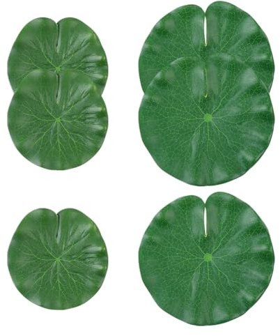 Lot de 18 feuilles de lotus artificielles flottantes réalistes - Feuilles de nénuphar - Pour aquarium, petite piscine, étang - Plantes décoratives pour la maison et le jardin