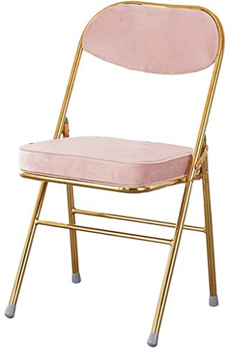 Lyxig bärbar hopfällbar stol i flanell med tjock kudde inomhus besöksstol för vardagsrum och restaurang 150 kg viktkapacitet bekväm och snygg design