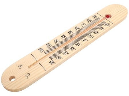Smandy Utomhustermometer Inomhus, Träram med Stor Display, Exakt Temperaturövervakning Från -40 Till 122F för Hem och Växthus