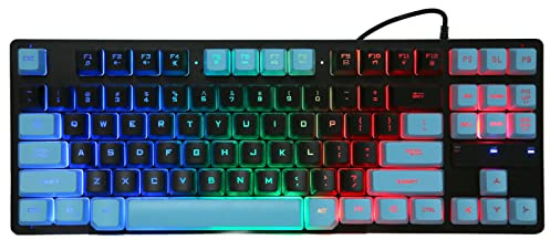 Acouto Clavier de Jeu Filaire 87 Touches Ergonomique Couleur rétro-éclairé Design Bureau Ordinateur Portable Accessoires Bleu foncé Prend en Charge pour Wired Gaming KeyboardGaming KeyboardWired