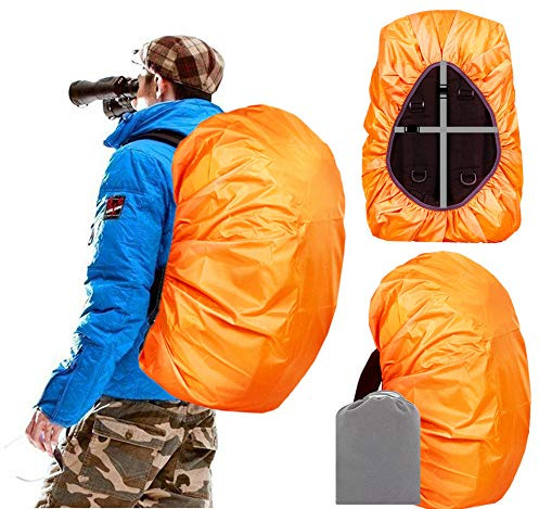 Joy Walker Backpack Rain Cover Waterproof Breathable Suitable for (15-30L, 30-40L, 40-55L, 55-70L, 70-90L) Backpack Hiking/Camping/Traveling (orange, Middle (for 30-40L backpack))
