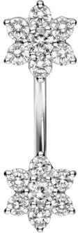 PIERCINGLINE piercing ombligo titanio | 2 flores plata 925 | Piercing Bananabell Plátano | selección de color