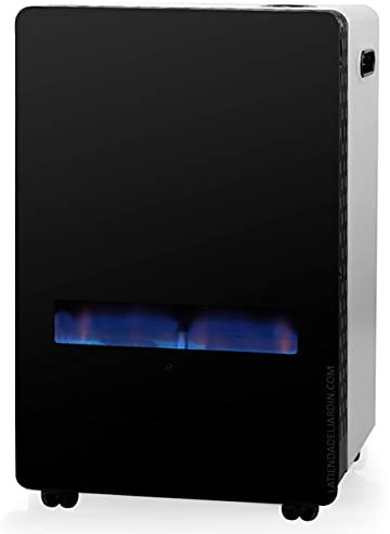 Estufa de Gas llama azul HBF100, Frontal de cristal templado, 3800W, Calefactor para Gas Butano y Propano