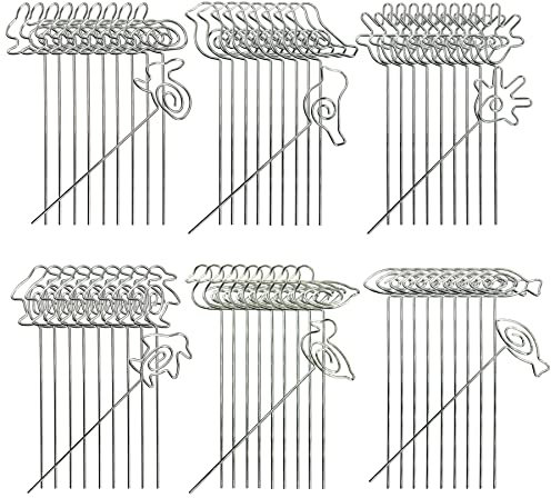 Woohome 60 Stück Metall Fotohalter 6 Form Tier Metalldrähte Memo Clip Tischnummer Clip Foto Stand, DIY Handwerk Halter aus Metall für Karte Memo Hochzeit Dekoration