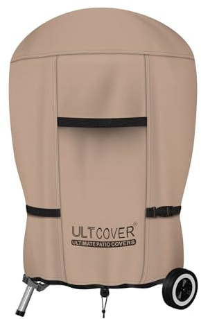 ULTCOVER Outdoor Waterproof Charcoal Kettle Grill Cover for Most 26 inch Round Smoker Size Up to 33” Dia x 38” H