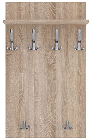 AKKE Garderobenpaneel Wandgarderobe Mit Ablage Wandpaneel Garderobe PVC Maxi Retro-holz 90cm x 60 cm