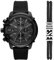 Diesel Herrenuhr Griffed Quarz/Chrono Uhrwerk 48 mm Gehäusegröße mit einem Silikonarmband DZ4650SET