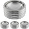 Relaxdays Posacenere Antivento da Tavolo, Set 4 Posa Cenere con Coperchio, HxD: 7x11,5cm, Esterno, Acciaio Inox, Argento