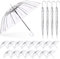 AlloFuu 10/20 Pcs Clear Umbrellas for Weddings Women Transparent Birdcage Umbrella Large See Through Dome Windproof Strong Umbrella 40 Inch