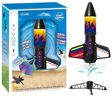 Generico Jouet fusée pour , lancement de fusées avec parachute, jeu d'apprentissage scientifique, activité sportive, construction robuste, interaction parent-enfant, étudiants, plaisir en plein
