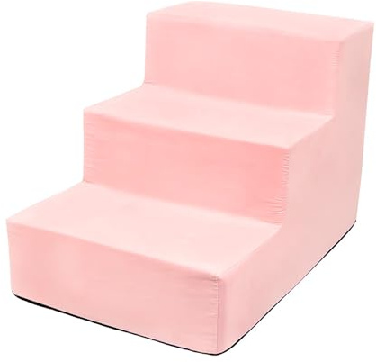 YCCYHQ Rampa per Cani: Escalones de Espuma Antideslizantes para Mascotas Pequeñas en Interiores, Soporte Equilibrado para Escalones(Pink)