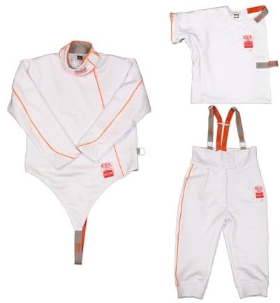 450N Fäktningsdräkt i 3 Delar, Jacka, Väst, Byxor, Fäktningsuniform i Issilke, Punkteringssäker Fäktningsutrustning, Unisex, Folie/värja/sabel(Right hand,32#)