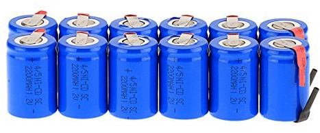 anmas rucci Ni-Cd Rechageble 4/5Sub C Batteries, 1.2V 2200 mAh