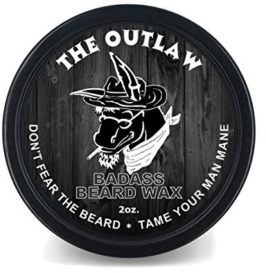 Badass Beard Care Beard Wax For Men - The Outlaw, 2 oz - Softens Beard Hair, Leaves Your Beard Looking and Feeling More Dense