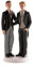 Dekora 305008 - Männliches Brautpaar Figur für Hochzeitstorte 19 cm, Schwarz/Weiß