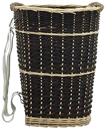 vidaXL Cesta per Legna da Ardere con Spallacci Maniglie Rustica Robusta Versatile Portalegna Trasporto Tronchi 50x44x58 cm in Salice Naturale