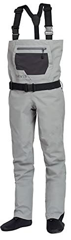 Orvis Clearwater Chest Waders for Kids - Waterproof Fly Fishing Waders with Neoprene Booties, External Storage Pocket, Stone - Medium