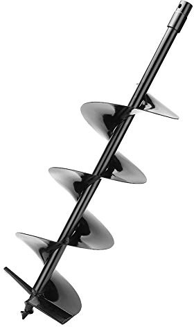 Earth Auger Drill Bit,7/8 Shaft & 31” Length Augers for Gasoline Earth and Ice Auger Power Heads (8 Inch, Black Post Hole Digger)