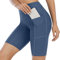 Attraco Damen Badeshorts Lang Badehose Hohe Taille Schwimmhose Boardshorts Schnell Trocknen Kurze Sporthose Strandhose Kurz Leggings Wassersport Tankini Hose Blau L