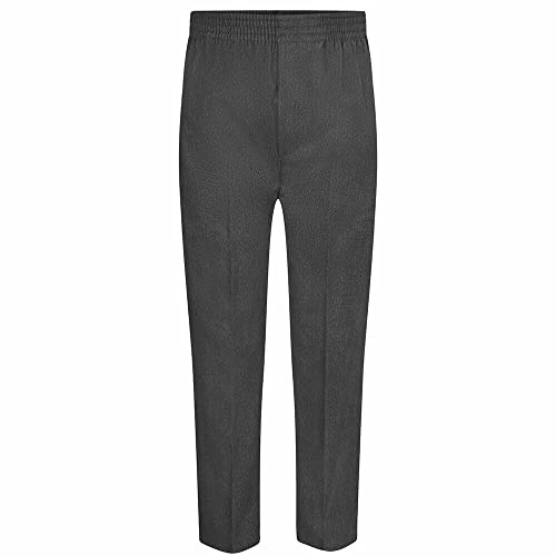 Listers Schoolwear Boys All Round Fully Elasticated Pull Up School Trousers Easy Dressing - Grey Black Navy 2-18 Years