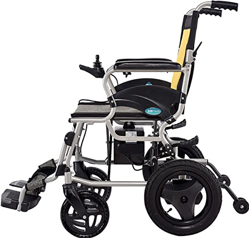 Silla De Ruedas Eléctrica Plegable Silla De Ruedas Ortopédica，Con Motor Cinturón Seguridad Y Reposapiés Abatibles Para Personas Con Movilidad Reducida Y Ancianos 1,58 * 34 * 87cm