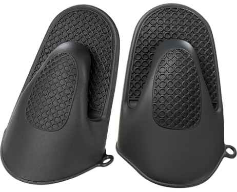 2 Uds Manoplas De Horno, Manoplas De Horno De Silicona Antideslizantes Manoplas De Cocina Utensilios De Cocina Engrosados ??para Cocinar Hornear(Negro)