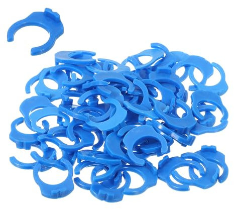 sourcing map 100Pcs 3/8 Inch Locking Clip for RO Water Filtration System Tube Quick Connect Lock Clamps Fitting Replacement Parts, Blue